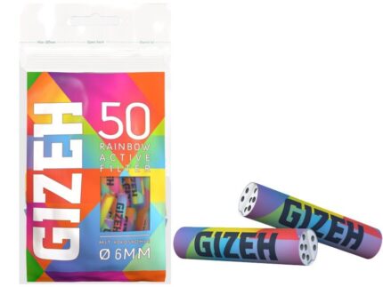 Filtri Gizeh Rainbow Ai Carboni Attivi 6mm Extra Slim In Busta 50 Activated Filtri
