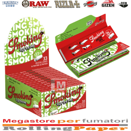 Smoking Supreme Cartine Ultra Sottili King Size con Filtri – 24 Libretti