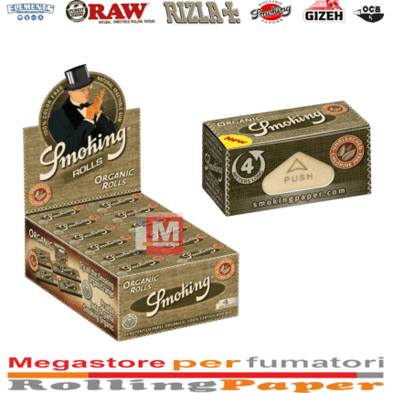 Cartine Smoking Organic Rolls Bio – King Size Slim in Canapa Biologica, 24 Rotoli