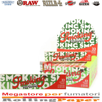 Smoking Supreme Cartine King Size Ultra Sottili Lunghe – 50 Libretti