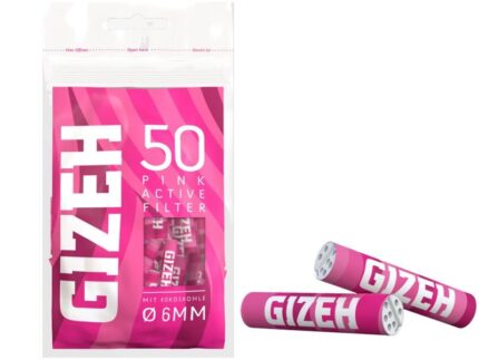 Filtri Gizeh PINK Ai Carboni Attivi 6mm Extra Slim In Busta 50 Activated Filtri