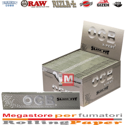 Cartine OCB X-Pert Slim Fit – Argento King Size Slim Lunghe, 50 Libretti