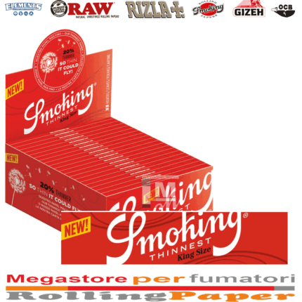 Cartine Smoking Thinnest – King Size Slim Lunghe, Box da 50 Libretti