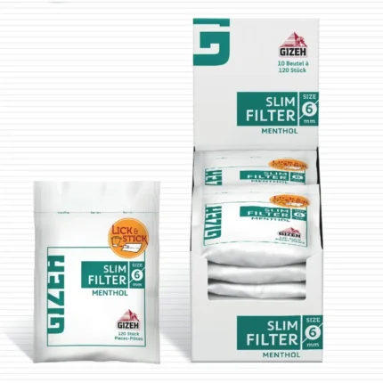 Gizeh Filtri Menthol 6mm Slim – In Bustine da 120 Filtrini