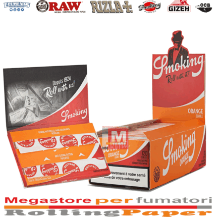 Cartine Smoking Orange Corte Regolare – Doppie 25 Libretti – Carta Arancia