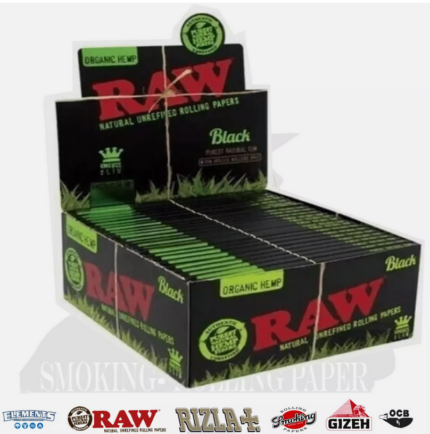 Cartine RAW Black Organic Naturale – King Size Slim – Scatola da 50 Libretti
