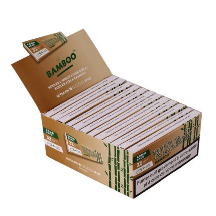 Cartine Rizla Bamboo King Size Slim con Filtri 110mm 13.5 g/m2 Naturali 24 Libretti