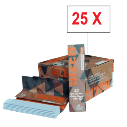 Gizeh Duo Slim Pure King Size Long Rolling Papers with Paper Filters – 25 Booklets