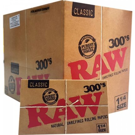 Cartine RAW 300's Classic Papers Medium 1¼ – Scatola da 40 Libretti