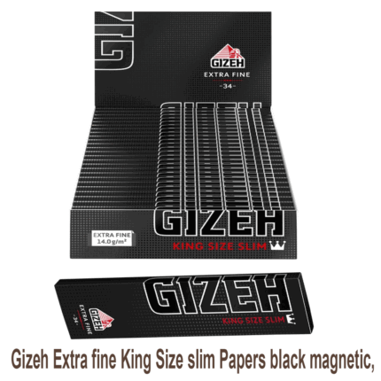 Gizeh Extra fine King Size slim Papers black magnetic,