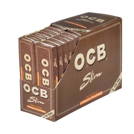 OCB Virgin King Size Slim con Filtri 110mm Cartine Naturali Unbleached 32 Libretti
