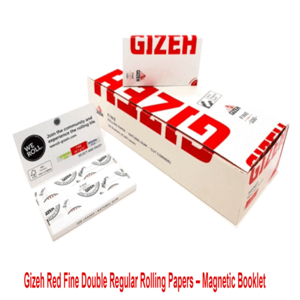 Gizeh Red Fine Double Regular Rolling Papers – Magnetic Booklet – Box of 20 Booklets