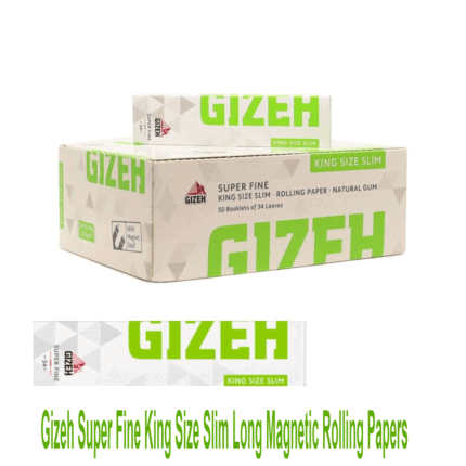 Gizeh Super Fine King Size Slim Long Magnetic Rolling Papers – Box of 50 Booklets