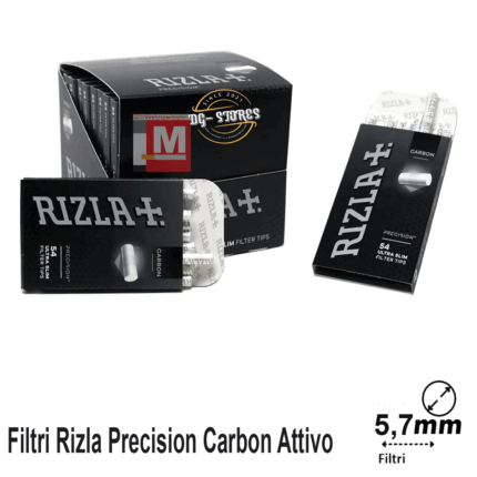 Filtri Rizla Precision Carbon Attivo 54 Slim 5.7mm – Scatola da 20 Pocket