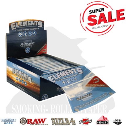 Cartine Elements Artesano King Size Slim con Tips – 15 Libretti