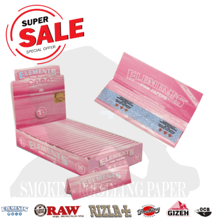 Cartine Elements Medium 1¼ Rosa Corte Pink – 25 Libretti