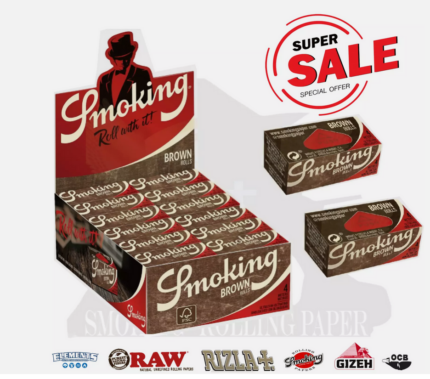 Cartine Smoking Brown Rolls – King Size Slim Unbleached Lunghe, 24 Rotoli