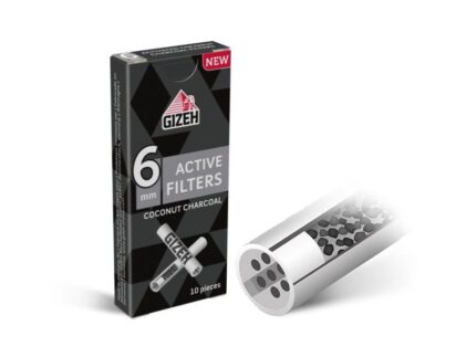 Gizeh Filtri Extra Slim 6mm – Activated Carbon Filters Flavor, Confezione da 10 Filtri