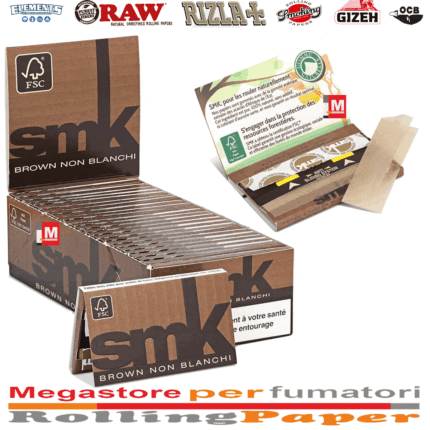 Cartine Smoking® Brown – Doppie Corte Regular SMK Non Sbiancate, 25 Libretti