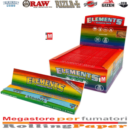 Cartine Elements Rainbow Lunghe King Size Slim  50 Libretti