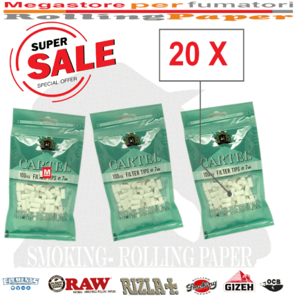 Filtri Cartel Semi Regular Size 7mm 15mm In Busta 20 Bustine Da 100 Filtrini