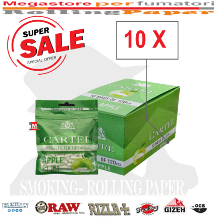 Cartel Filtri Apple Slim 6mm x 15mm – 10 Bustine da 120 Filtrini