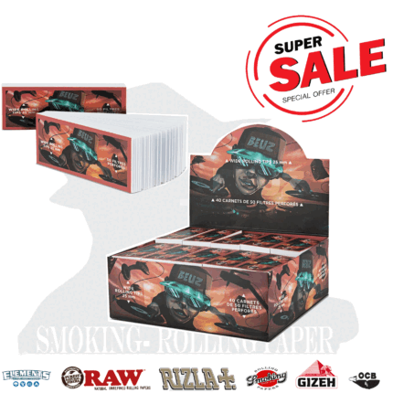 Filtri Beuz DJ King Size Wide – Cartoncino Perforato, 40 Blocchetti