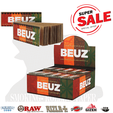 Filtri Beuz Brown Hemp  King Size 60x25mm – Cartoncino Naturale, 40 Blocchetti