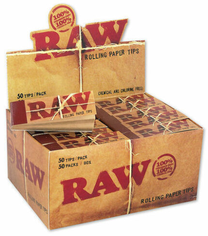 RAW Filter Tips Slim Non Perforated 50 blocchetti filtri carta naturali