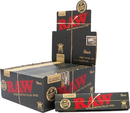 Cartine RAW Classic Black King Size Slim – Scatola da 50 Libretti