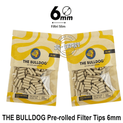 Filtri THE BULLDOG Slim 6mm Naturali Pre-Rolled – Bustina 120 Filtri
