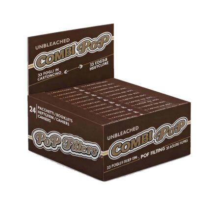 POP Filters Combi Pop Cartine Brown Unbleached KS Slim Box 32 Libretti Originale